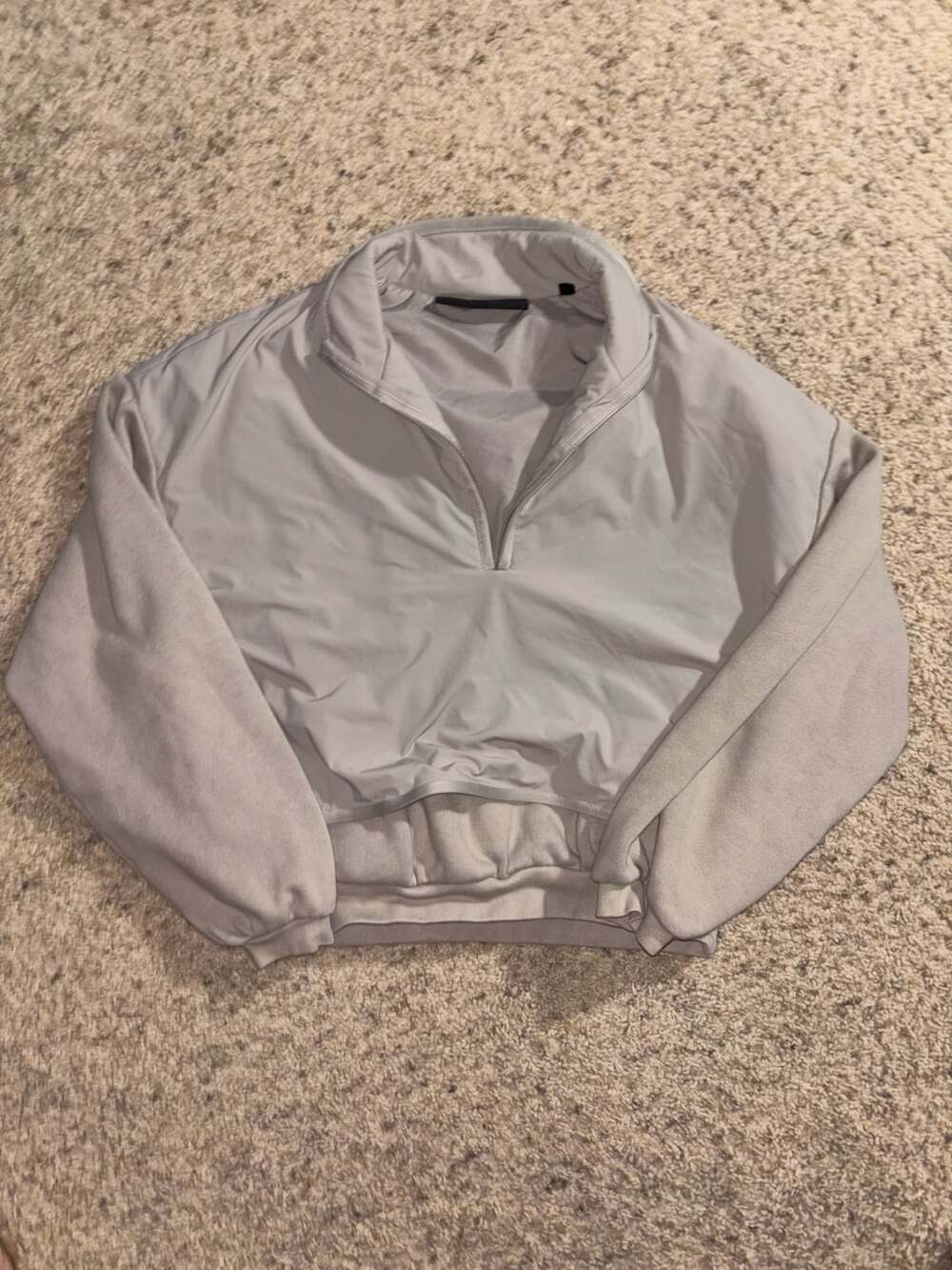 Fear of God ESSENTIALS Nylon Half Zip Mockneck Size 10 Grey